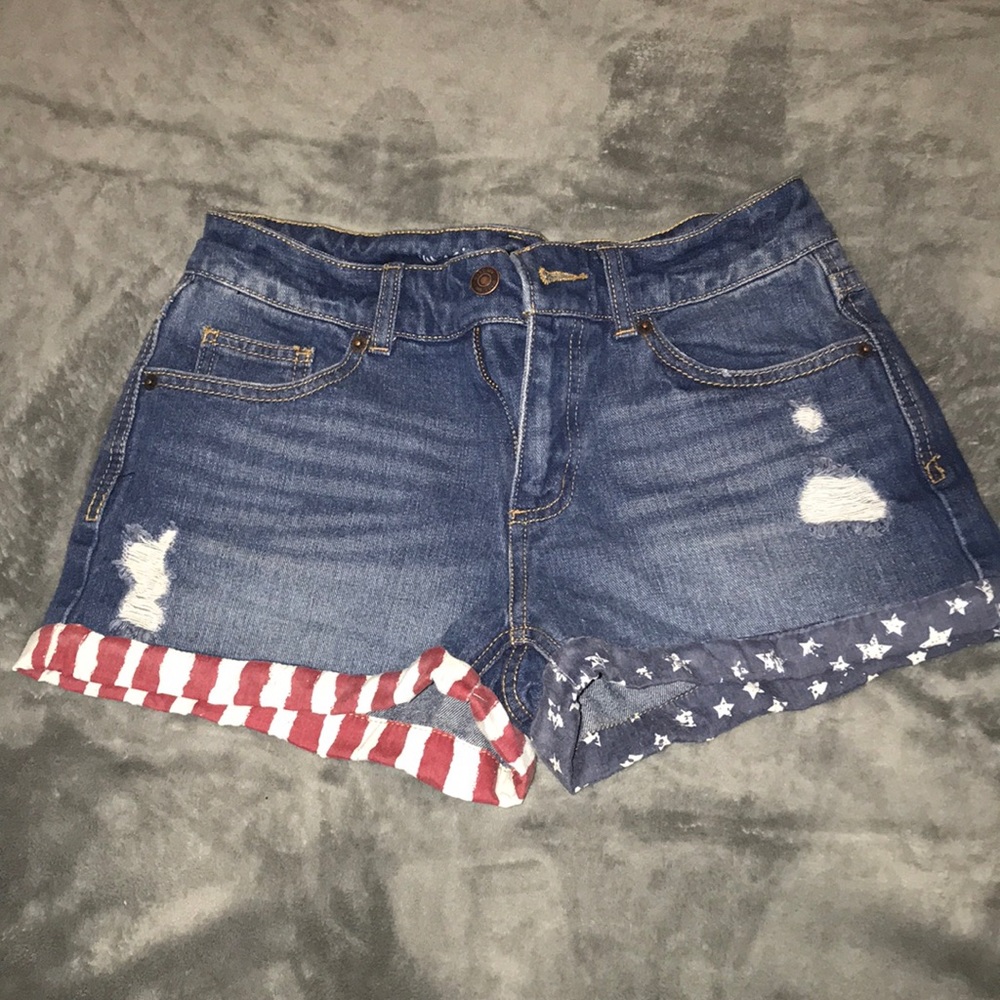 american flag jean shorts
